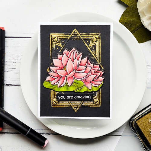 Altenew - Embossing Folder - 3D - Lotus Frame 2 Altenew - Embossing Folder - 3D - Lotus Frame