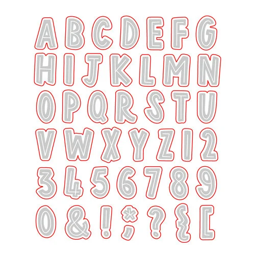 Scrapbook.com - Coordinating Die Set - Inline Alpha and Numbers