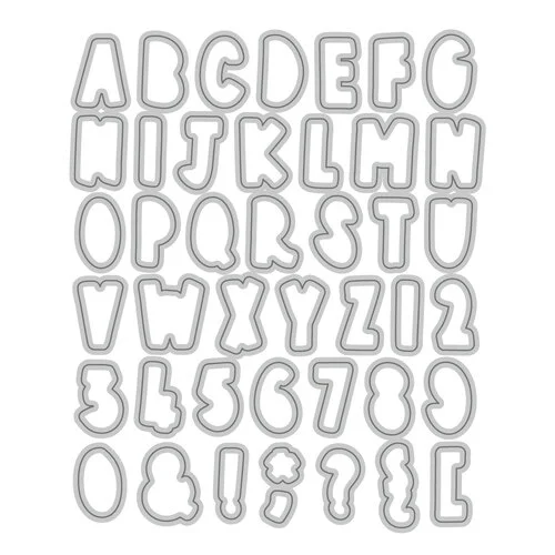 Scrapbook.com - Coordinating Die Set - Inline Alpha and Numbers