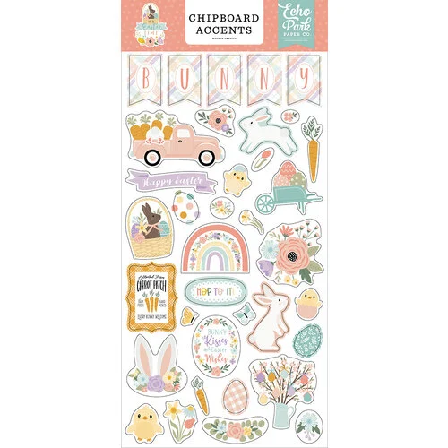Echo Park - It's Easter Time Collection - Chipboard Embellishments - Accents 1 Echo Park - It's Easter Time Collection - Chipboard Embellishments - Accents