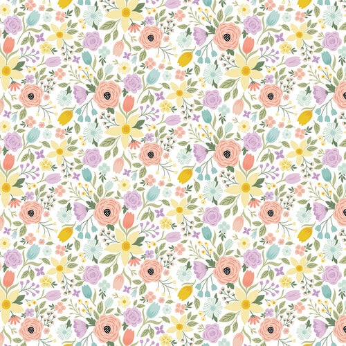 Echo Park - It's Easter Time Collection - 12 x 12 Double Sided Paper - Blooming Blossoms