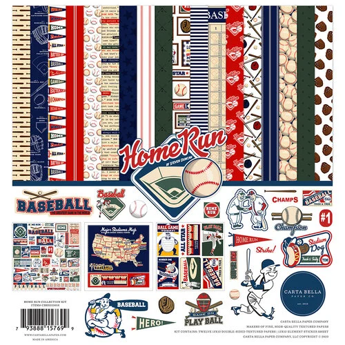Carta Bella Paper - Home Run Collection - 12 x 12 Collection Kit 1 Carta Bella Paper - Home Run Collection - 12 x 12 Collection Kit