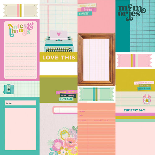 Simple Stories - Flea Market Collection - 12 x 12 Double Sided Paper - Journal Elements