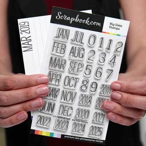 Scrapbook.com - Clear Photopolymer Stamp Set - Big Date Stamps 3 Scrapbook.com - Clear Photopolymer Stamp Set - Big Date Stamps