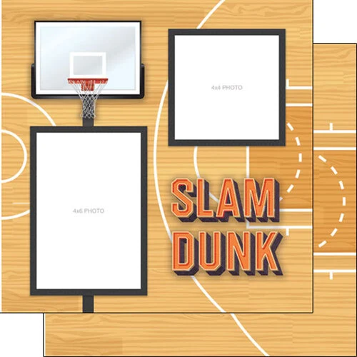 Scrapbook Customs - 12 x 12 Double Sided Paper - Basketball Right Quick Page 1 Scrapbook Customs - 12 x 12 Double Sided Paper - Basketball Right Quick Page