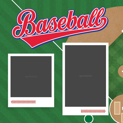 Scrapbook Customs - 12 x 12 Double Sided Paper - Baseball Left Quick Page 2 Scrapbook Customs - 12 x 12 Double Sided Paper - Baseball Left Quick Page