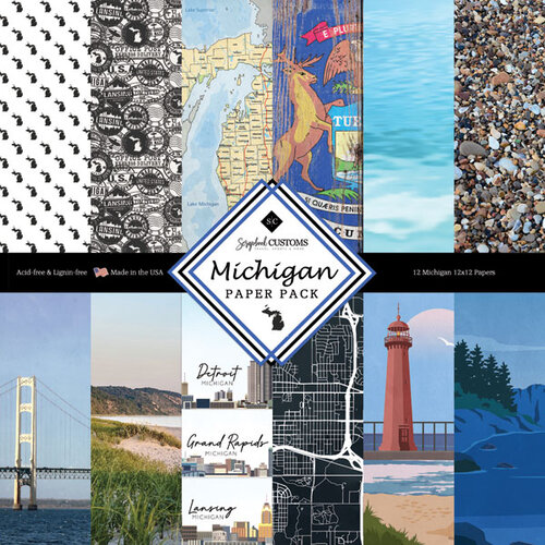 Scrapbook Customs - 6 x 6 Paper Pack - Michigan