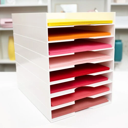Scrapbook.com - Modern 8.5x11 Stackable Paper Trays - White - 4 Pack