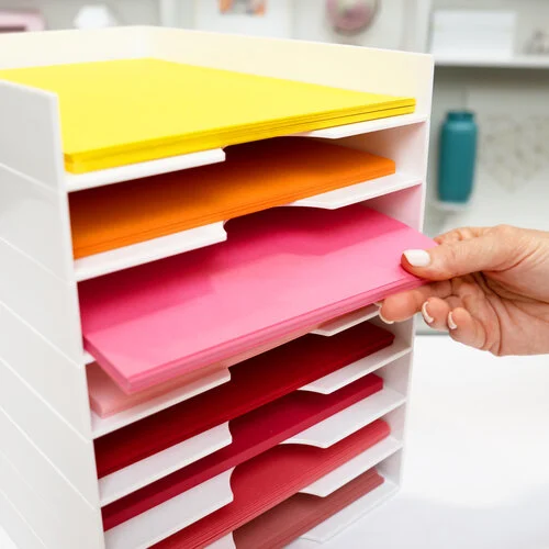 Scrapbook.com - Modern 8.5x11 Stackable Paper Trays - White - 4 Pack