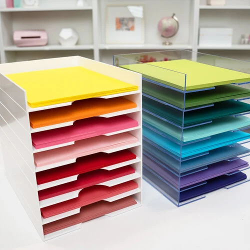 Scrapbook.com - Modern 8.5x11 Stackable Paper Trays - White - 4 Pack
