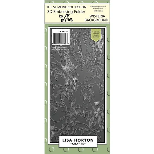 Lisa Horton Crafts - Slimline - 3D Embossing Folder - Wisteria Background