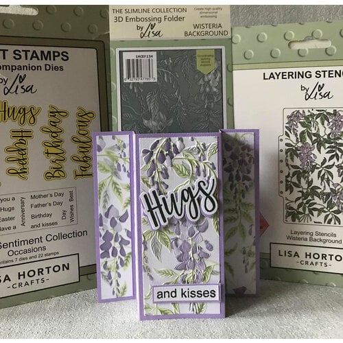 Lisa Horton Crafts - Slimline - 3D Embossing Folder - Wisteria Background