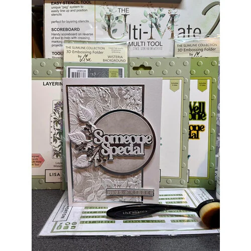 Lisa Horton Crafts - Slimline - 3D Embossing Folder - Wisteria Background
