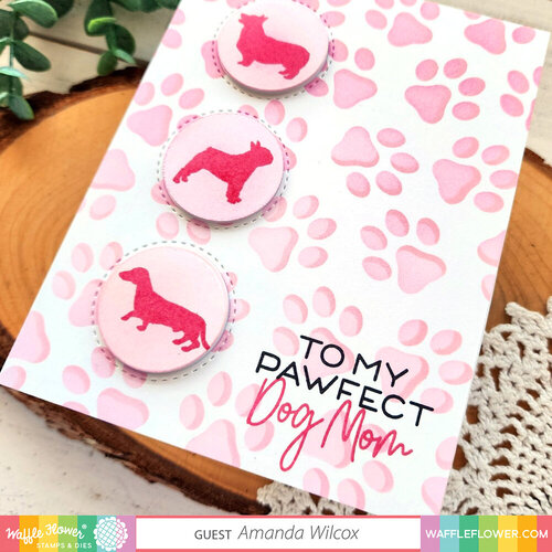 Waffle Flower Crafts - Stencils - Paw Print Duo