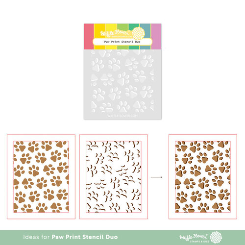Waffle Flower Crafts - Stencils - Paw Print Duo