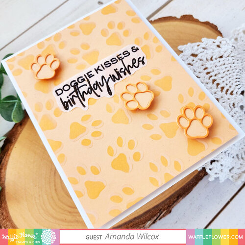 Waffle Flower Crafts - Stencils - Paw Print Duo