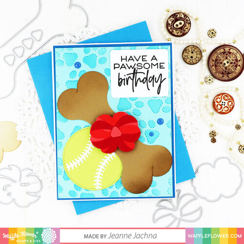 Waffle Flower Crafts - Stencils - Paw Print Duo