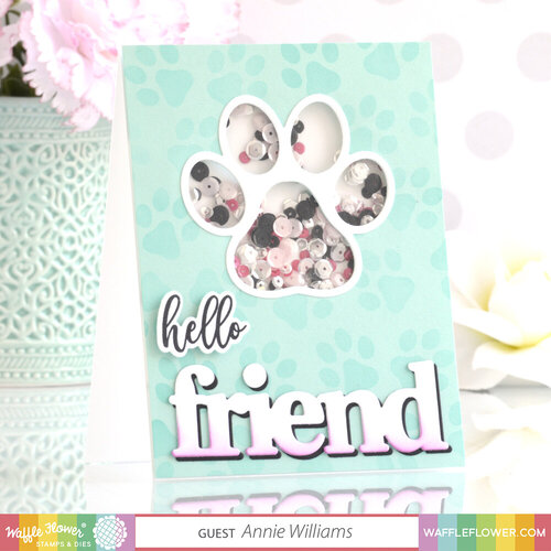 Waffle Flower Crafts - Stencils - Paw Print Duo
