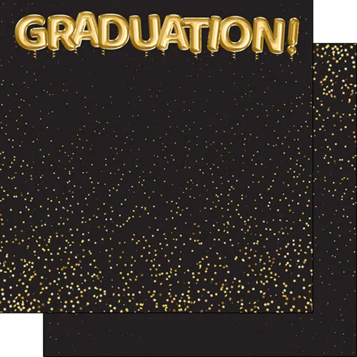 Scrapbook Customs - 12 x 12 Double Sided Paper - Graduation Balloons 1 Scrapbook Customs - 12 x 12 Double Sided Paper - Graduation Balloons