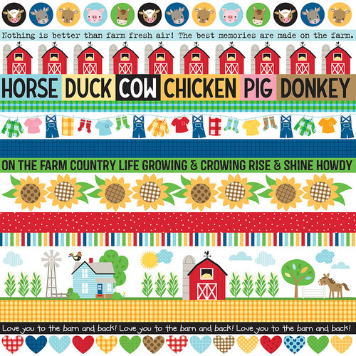 Bella Blvd - EIEIO Collection - 12 x 12 Double Sided Paper - EIEIO Borders