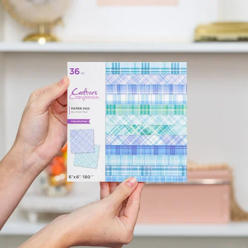 Crafter's Companion - 6 x 6 Paper Pad - Blue Pastel Plaid 4 Crafter's Companion - 6 x 6 Paper Pad - Blue Pastel Plaid