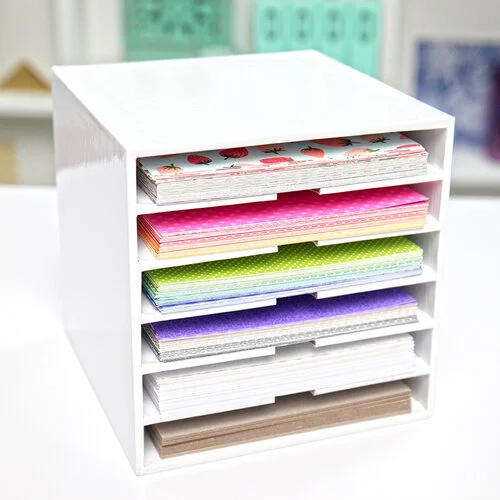 Scrapbook.com - Craft Room Basics - 6x6 Paper Storage - 6 Shelf Box - White 2 Scrapbook.com - Craft Room Basics - 6x6 Paper Storage - 6 Shelf Box - White