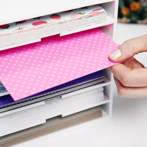 Scrapbook.com - Craft Room Basics - 6x6 Paper Storage - 6 Shelf Box - White 3 Scrapbook.com - Craft Room Basics - 6x6 Paper Storage - 6 Shelf Box - White