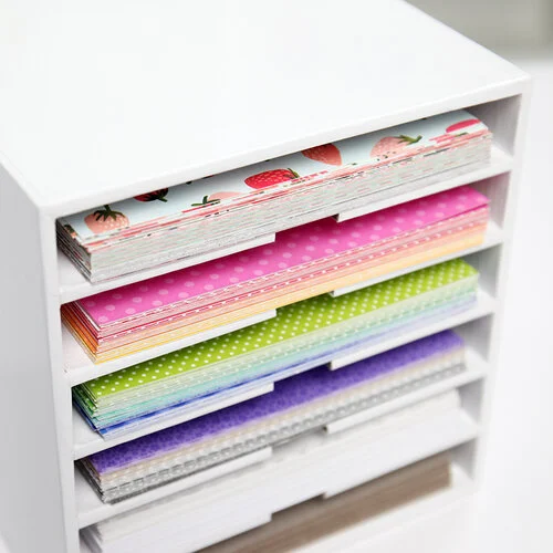 Scrapbook.com - Craft Room Basics - 6x6 Paper Storage - 6 Shelf Box - White 5 Scrapbook.com - Craft Room Basics - 6x6 Paper Storage - 6 Shelf Box - White