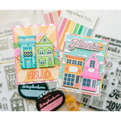 Scrapbook.com - Decorative Die Set - Build and Layer - Sunny Lane - Homes Bundle