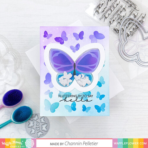 Waffle Flower Crafts - Stencils - Duo-Tone Butterfly Duo