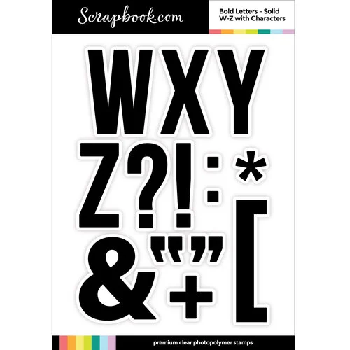 Scrapbook.com - Clear Photopolymer Stamp Set - Bold Letters - Large - Solid W-Z with Characters 1 Scrapbook.com - Clear Photopolymer Stamp Set - Bold Letters - Large - Solid W-Z with Characters