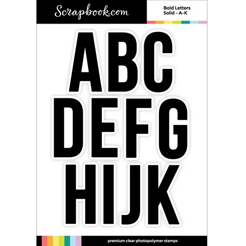 Scrapbook.com - Clear Photopolymer Stamp Set - Bold Letters - Large - Solid A-K