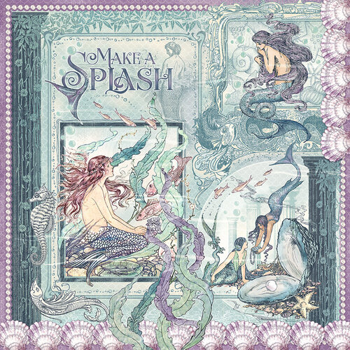 Graphic 45 - Make A Splash Collection - 12 x 12 Double Sided Paper - Make a Splash 3 Graphic 45 - Make A Splash Collection - 12 x 12 Double Sided Paper - Make a Splash