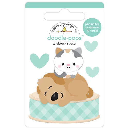Doodlebug Design - Pretty Kitty Collection - Stickers - Doodle-Pops - Best Friends