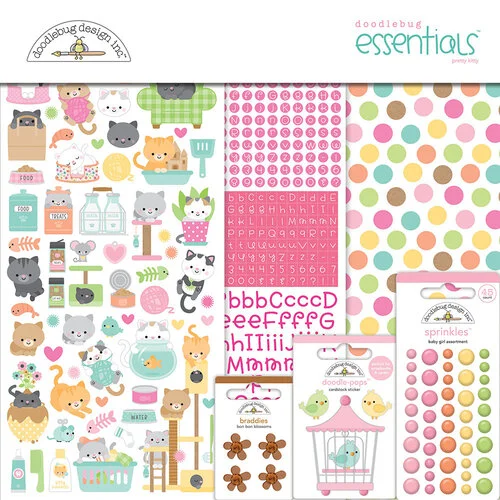 Doodlebug Design - Pretty Kitty Collection - Essentials Kit