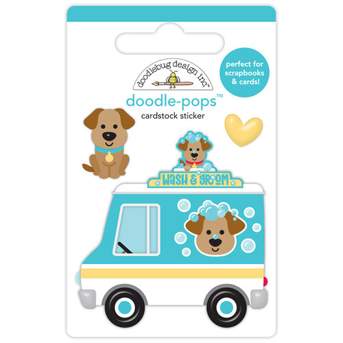 Doodlebug Design - Doggone Cute Collection - Stickers - Doodle-Pops - Wash Wagon 1 Doodlebug Design - Doggone Cute Collection - Stickers - Doodle-Pops - Wash Wagon