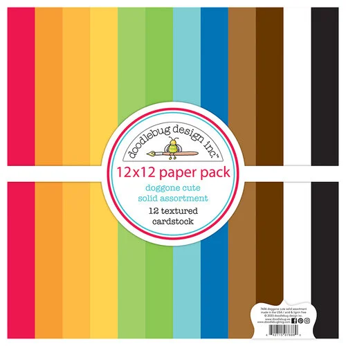 Doodlebug Design - Doggone Cute Collection - 12 x 12 Paper Pack - Textured Cardstock Assortment 1 Doodlebug Design - Doggone Cute Collection - 12 x 12 Paper Pack - Textured Cardstock Assortment