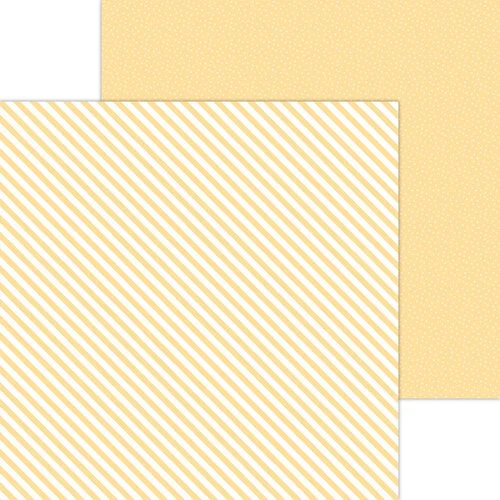 Doodlebug Design - Monochromatic Collection - 12 x 12 Double Sided Paper - Lemon Candy Stripe 1 Doodlebug Design - Monochromatic Collection - 12 x 12 Double Sided Paper - Lemon Candy Stripe