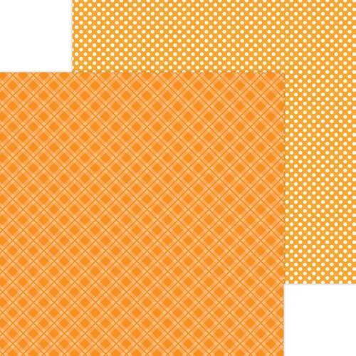 Doodlebug Design - Monochromatic Collection - 12 x 12 Double Sided Paper - Mandarin Plaid 1 Doodlebug Design - Monochromatic Collection - 12 x 12 Double Sided Paper - Mandarin Plaid