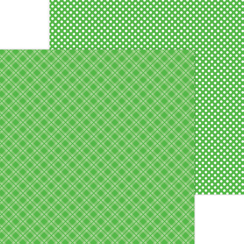 Doodlebug Design - Monochromatic Collection - 12 x 12 Double Sided Paper - Grasshopper Plaid