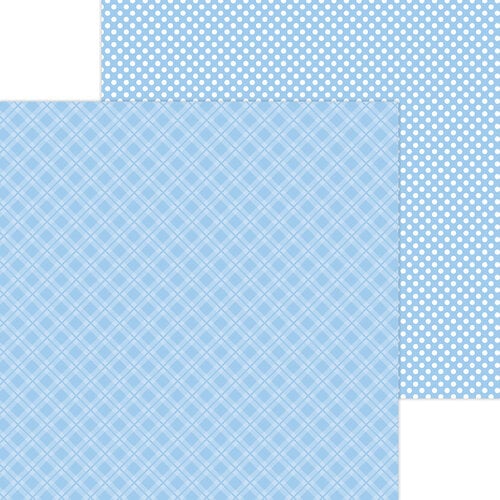 Doodlebug Design - Monochromatic Collection - 12 x 12 Double Sided Paper - Bubble Blue Plaid 1 Doodlebug Design - Monochromatic Collection - 12 x 12 Double Sided Paper - Bubble Blue Plaid