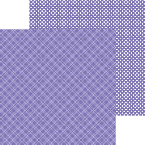 Doodlebug Design - Monochromatic Collection - 12 x 12 Double Sided Paper - Lilac Plaid