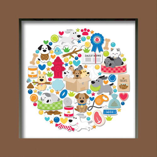 Doodlebug Design - Doggone Cute Collection - Shadow Box Insert Kit