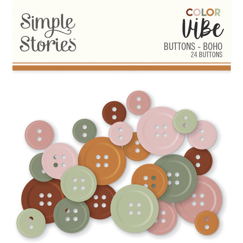 Simple Stories - Color Vibe Collection - Buttons - Boho 1 Simple Stories - Color Vibe Collection - Buttons - Boho