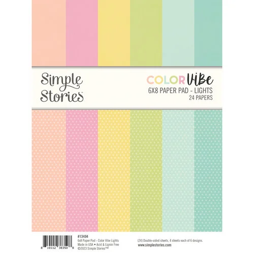 Simple Stories - Color Vibe Collection - 6 x 8 Paper Pad - Lights 1 Simple Stories - Color Vibe Collection - 6 x 8 Paper Pad - Lights
