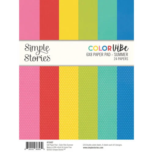 Simple Stories - Color Vibe Collection - 6 x 8 Paper Pad - Summer 1 Simple Stories - Color Vibe Collection - 6 x 8 Paper Pad - Summer