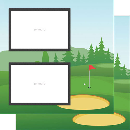 Scrapbook Customs - 12 x 12 Double Sided Paper - Golf Right Quick Page 1 Scrapbook Customs - 12 x 12 Double Sided Paper - Golf Right Quick Page