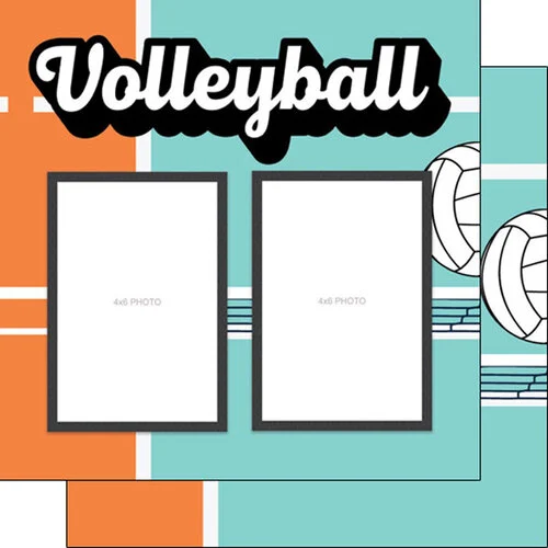 Scrapbook Customs - 12 x 12 Double Sided Paper - Volley Ball Left Quick Page 1 Scrapbook Customs - 12 x 12 Double Sided Paper - Volley Ball Left Quick Page