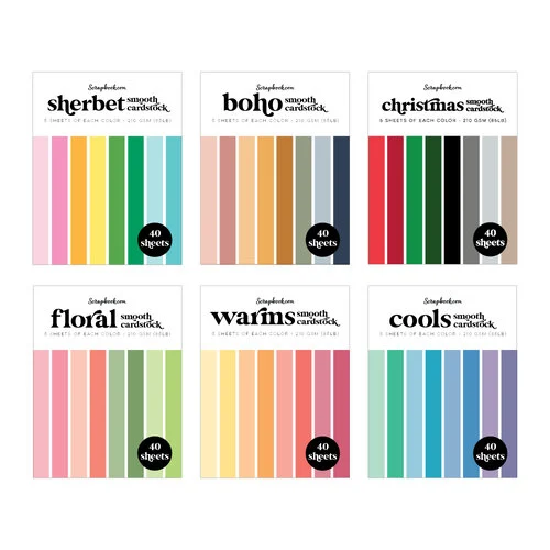 Scrapbook.com - Smooth Cardstock Paper Pad - A2 - Bundle of 6 Paper Pads - 240 Sheets