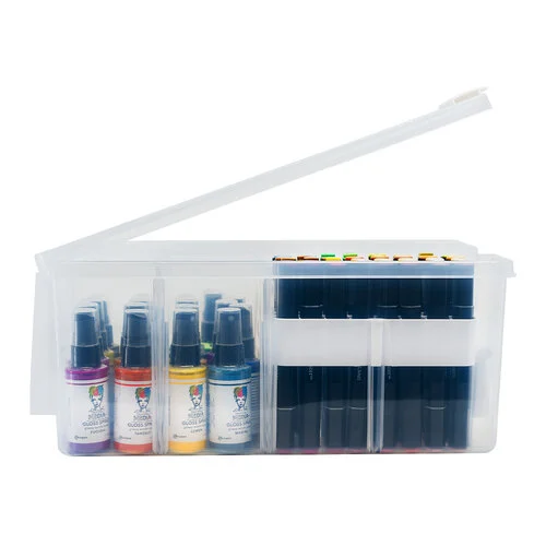 Scrapbook.com - Multi-Craft Storage Bin - with 3 Dividers and Removable Brush and Marker Holder Grid 1 Scrapbook.com - Multi-Craft Storage Bin - with 3 Dividers and Removable Brush and Marker Holder Grid